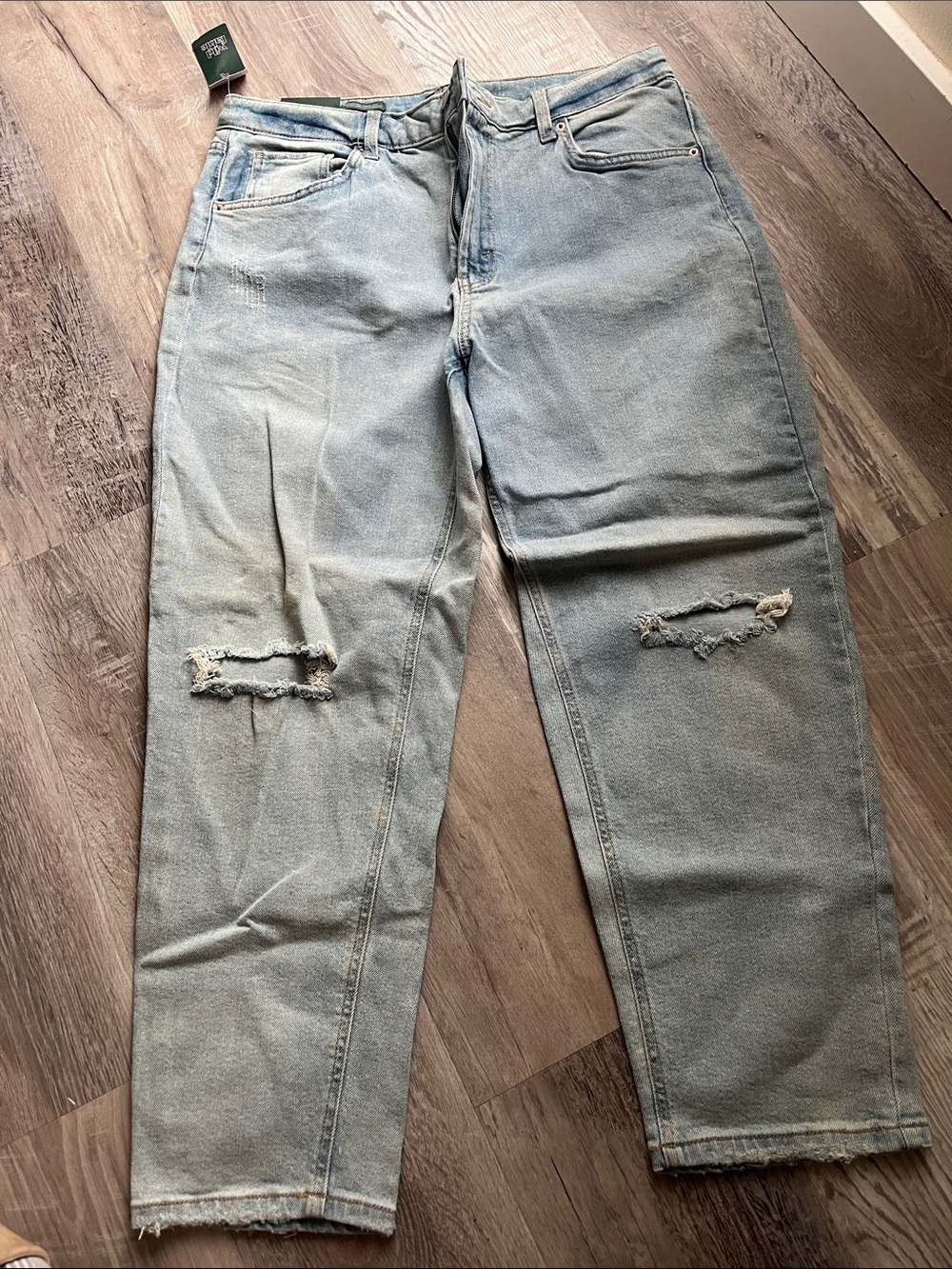 wild fable Super High-Rise Tapered Distressed Women’s Jeans